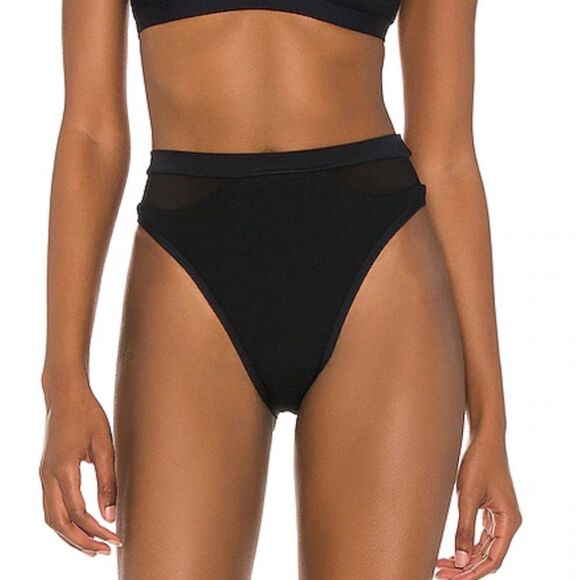 NWT L*Space Ridin’ High French Bottom Ribbed Black XS - Picture 1 of 9